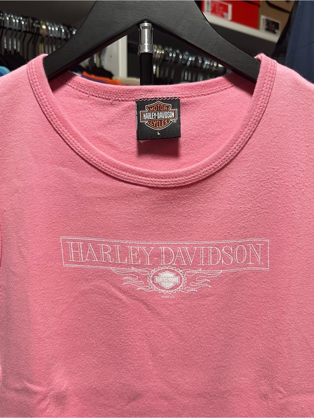 Vintage Y2K Harley Davidson Pink Biker Tank Top Size Large